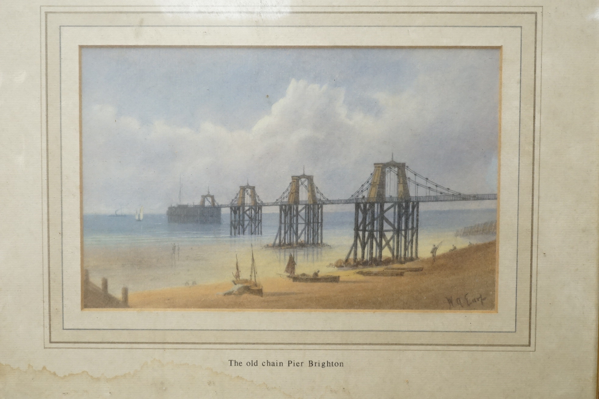 William Henry Earp (1831-1914), pair of watercolours, Old Brighton and the Old Chain Pier, Brighton, each signed, 17 x 23cm. Condition - fair, would benefit from a clean